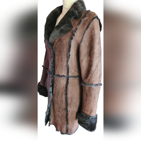 Vintage 70s Alexander Julian Lamb Sheepskin Shearling Mouton Fur Coat S/P - Picture 5 of 16